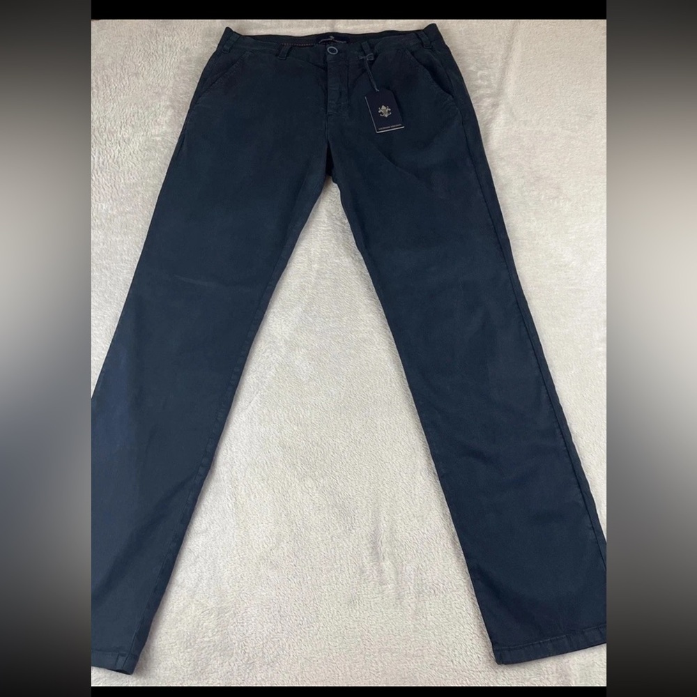 Luchiano Visconti Mens Blue Stretch Mid Rise Chino pants size 32x32